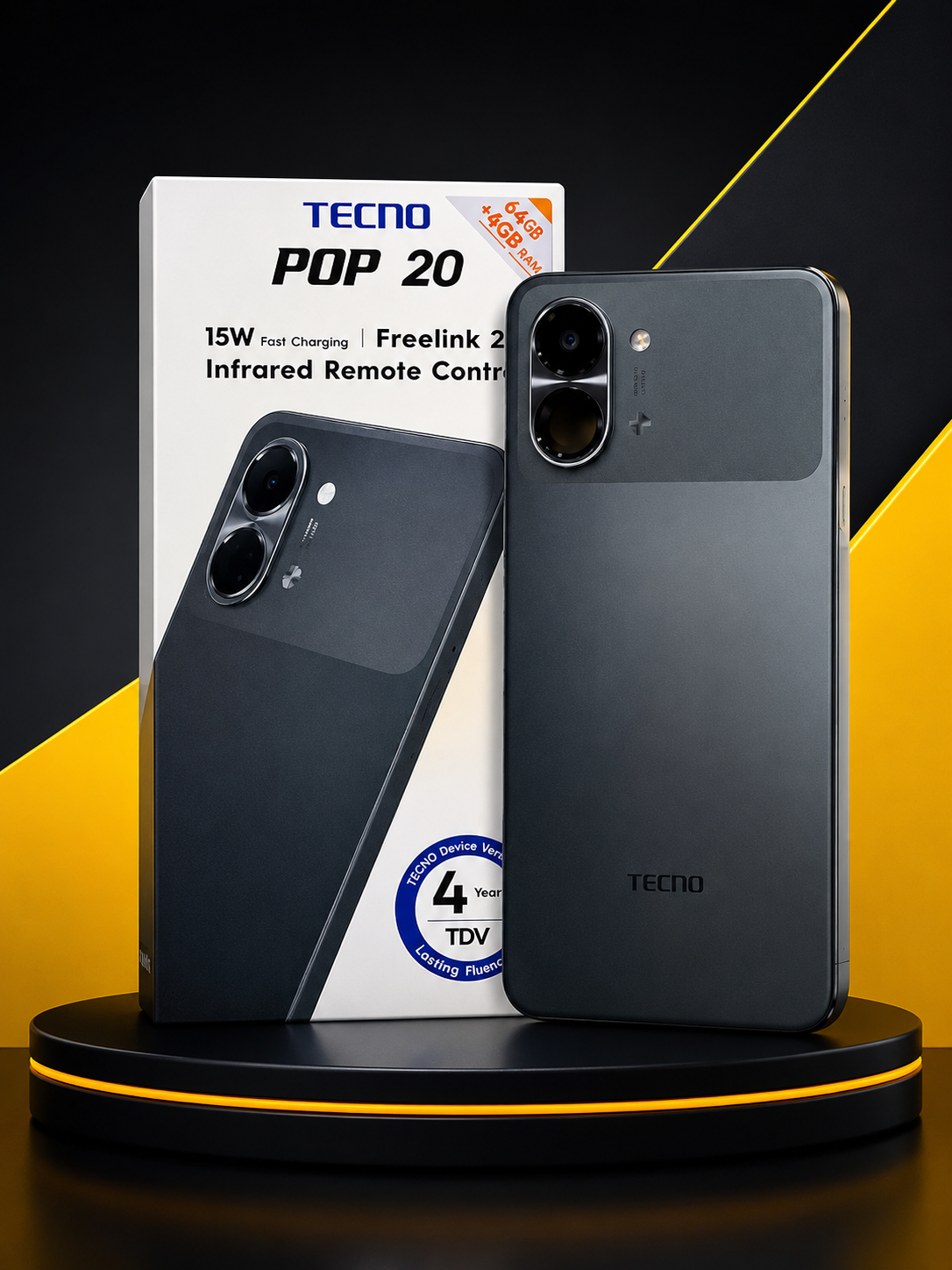 TECNO POP 20 — Batterie 5000mAh | 8Go RAM 64Go | Livraison Gabon | Kadmarket Kadmarket